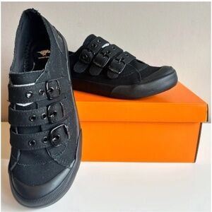 Rocket Dog Triple Buckle Black Sneakers